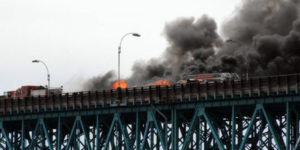 traffic accident-vehicle fire